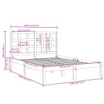 vidaXL Cadru de pat dublu, 135x190 cm, lemn masiv