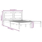 vidaXL Cadru de pat King Size, alb, 150x200 cm, lemn masiv vidaXL Cadru de pat King Size, alb, 150x200 cm, lemn masiv