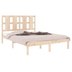vidaXL Cadru de pat dublu, 135x190 cm, lemn masiv