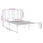 vidaXL Cadru de pat dublu, 135x190 cm, lemn masiv