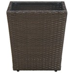 vidaXL Masă de ceai, maro, 41,5x41,5x44 cm poliratan/sticlă securizată vidaXL Masă de ceai, maro, 41,5x41,5x44 cm poliratan/sticlă securizată