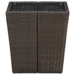 vidaXL Masă de ceai, maro, 41,5x41,5x44 cm poliratan/sticlă securizată vidaXL Masă de ceai, maro, 41,5x41,5x44 cm poliratan/sticlă securizată