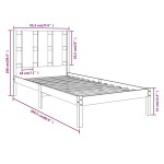 vidaXL Cadru de pat fără saltea, 90x200 cm, lemn masiv pin