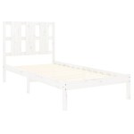 vidaXL Cadru de pat fără saltea, alb, 90x200 cm, lemn masiv pin