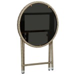 vidaXL Masă de ceai, bej, 60 cm, poliratan și sticlă securizată vidaXL Masă de ceai, bej, 60 cm, poliratan și sticlă securizată