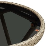 vidaXL Masă de ceai, bej, 60 cm, poliratan și sticlă securizată vidaXL Masă de ceai, bej, 60 cm, poliratan și sticlă securizată