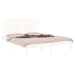 vidaXL Cadru de pat King Size, alb, 150x200 cm, lemn masiv vidaXL Cadru de pat King Size, alb, 150x200 cm, lemn masiv