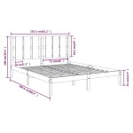 vidaXL Cadru de pat King Size, negru, 150x200 cm, lemn masiv vidaXL Cadru de pat King Size, negru, 150x200 cm, lemn masiv
