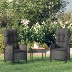 vidaXL Scaune de exterior, 2 buc., negru, poliratan vidaXL Scaune de exterior, 2 buc., negru, poliratan