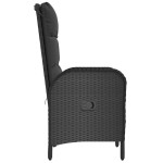 vidaXL Scaune de exterior, 2 buc., negru, poliratan vidaXL Scaune de exterior, 2 buc., negru, poliratan