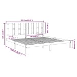 vidaXL Cadru de pat fără saltea, alb, 200x200 cm, lemn masiv pin