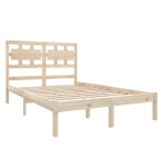 vidaXL Cadru de pat dublu, 135x190 cm, lemn masiv