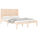 vidaXL Cadru de pat fără saltea, 135x190 cm, lemn masiv de pin