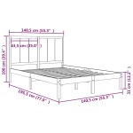 vidaXL Cadru de pat fără saltea, 135x190 cm, lemn masiv de pin