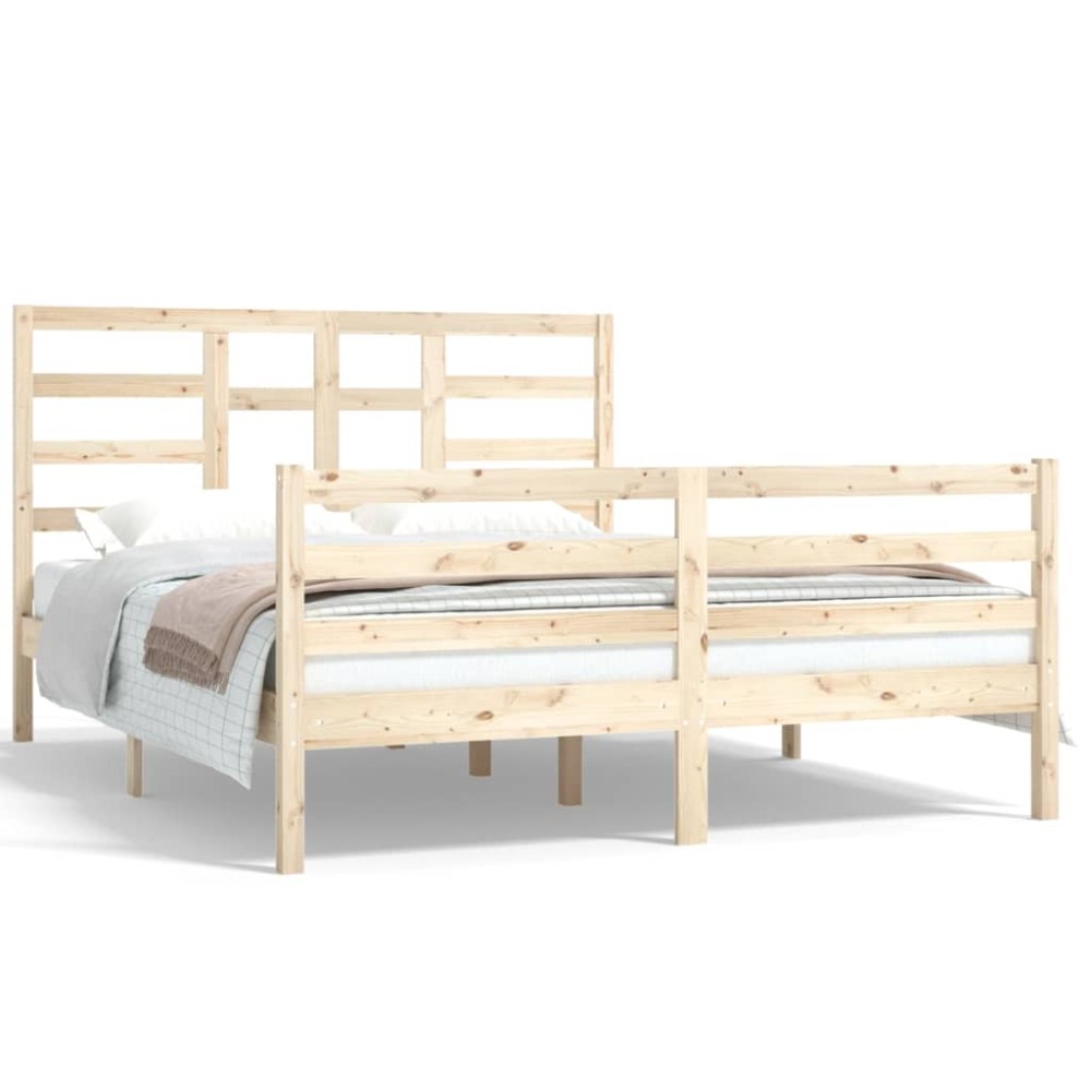 vidaXL Cadru de pat King Size, 150x200 cm, lemn masiv