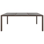 vidaXL Masă de grădină cu blat din sticla, maro, 200x150x75 cm, ratan vidaXL Masă de grădină cu blat din sticla, maro, 200x150x75 cm, ratan