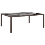 vidaXL Masă de grădină cu blat din sticla, maro, 200x150x75 cm, ratan vidaXL Masă de grădină cu blat din sticla, maro, 200x150x75 cm, ratan