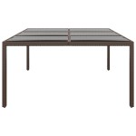 vidaXL Masă de grădină cu blat din sticla, maro, 200x150x75 cm, ratan vidaXL Masă de grădină cu blat din sticla, maro, 200x150x75 cm, ratan