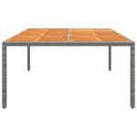 vidaXL Masă de grădină, gri, 200x150x75cm, lemn de acacia/poliratan