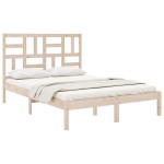 vidaXL Cadru de pat dublu, 135x190 cm, lemn masiv