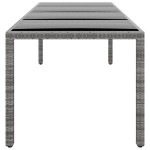vidaXL Masă de grădină gri 250x100x75 cm sticlă securizată/poliratan