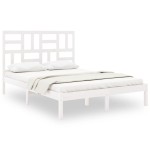 vidaXL Cadru de pat King Size, alb, 150x200 cm, lemn masiv vidaXL Cadru de pat King Size, alb, 150x200 cm, lemn masiv