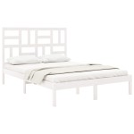 vidaXL Cadru de pat King Size, alb, 150x200 cm, lemn masiv vidaXL Cadru de pat King Size, alb, 150x200 cm, lemn masiv