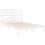 vidaXL Cadru de pat King Size, alb, 150x200 cm, lemn masiv vidaXL Cadru de pat King Size, alb, 150x200 cm, lemn masiv