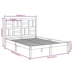 vidaXL Cadru de pat King Size, alb, 150x200 cm, lemn masiv vidaXL Cadru de pat King Size, alb, 150x200 cm, lemn masiv