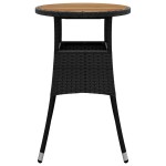 vidaXL Masă de grădină, negru, Ø60x75cm, lemn de acacia/poliratan vidaXL Masă de grădină, negru, Ø60x75cm, lemn de acacia/poliratan