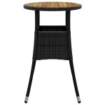vidaXL Masă de grădină, negru, Ø60x75cm, lemn de acacia/poliratan vidaXL Masă de grădină, negru, Ø60x75cm, lemn de acacia/poliratan