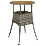 vidaXL Masă de grădină, gri, Ø60x75cm, lemn de acacia/poliratan
