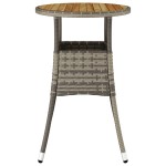 vidaXL Masă de grădină, gri, Ø60x75cm, lemn de acacia/poliratan