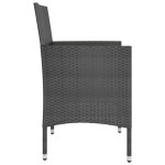 vidaXL Set cu scaun de grădină și taburet, 4 piese, negru, poliratan vidaXL Set cu scaun de grădină și taburet, 4 piese, negru, poliratan