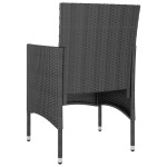 vidaXL Set cu scaun de grădină și taburet, 4 piese, negru, poliratan vidaXL Set cu scaun de grădină și taburet, 4 piese, negru, poliratan
