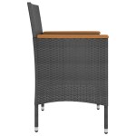 vidaXL Set cu scaun de grădină și taburet, 4 piese, negru, poliratan vidaXL Set cu scaun de grădină și taburet, 4 piese, negru, poliratan