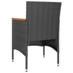 vidaXL Set cu scaun de grădină și taburet, 4 piese, negru, poliratan vidaXL Set cu scaun de grădină și taburet, 4 piese, negru, poliratan