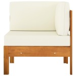 vidaXL Set mobilier grădină perne alb/crem, 2 piese, lemn masiv acacia vidaXL Set mobilier grădină perne alb/crem, 2 piese, lemn masiv acacia