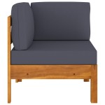 vidaXL Set mobilier grădină perne gri închis, 2 piese, lemn acacia vidaXL Set mobilier grădină perne gri închis, 2 piese, lemn acacia
