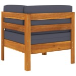 vidaXL Set mobilier grădină perne gri închis, 2 piese, lemn acacia vidaXL Set mobilier grădină perne gri închis, 2 piese, lemn acacia