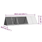 vidaXL Cușcă pentru iepuri antracit 302,5x80,5x71 cm oțel galvanizat vidaXL Cușcă pentru iepuri antracit 302,5x80,5x71 cm oțel galvanizat