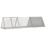 vidaXL Cușcă pentru iepuri, gri, 302,5x80,5x71 cm, oțel galvanizat