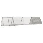 vidaXL Cușcă pentru iepuri, gri, 403,5x80,5x71 cm, oțel galvanizat