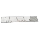 vidaXL Cușcă pentru iepuri, gri, 504,5x80,5x71 cm, oțel galvanizat vidaXL Cușcă pentru iepuri, gri, 504,5x80,5x71 cm, oțel galvanizat