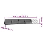 vidaXL Cușcă pentru iepuri, gri, 504,5x80,5x71 cm, oțel galvanizat vidaXL Cușcă pentru iepuri, gri, 504,5x80,5x71 cm, oțel galvanizat