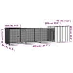 vidaXL Coteț pentru păsări, gri, 400x91x100 cm, oțel galvanizat vidaXL Coteț pentru păsări, gri, 400x91x100 cm, oțel galvanizat