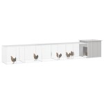 vidaXL Coteț pentru păsări, gri, 600x91x100 cm, oțel galvanizat