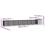 vidaXL Coteț pentru păsări, gri, 800x91x100 cm, oțel galvanizat vidaXL Coteț pentru păsări, gri, 800x91x100 cm, oțel galvanizat