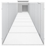 vidaXL Coteț pentru păsări, gri, 900x91x100 cm, oțel galvanizat