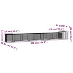 vidaXL Coteț pentru păsări, gri, 900x91x100 cm, oțel galvanizat